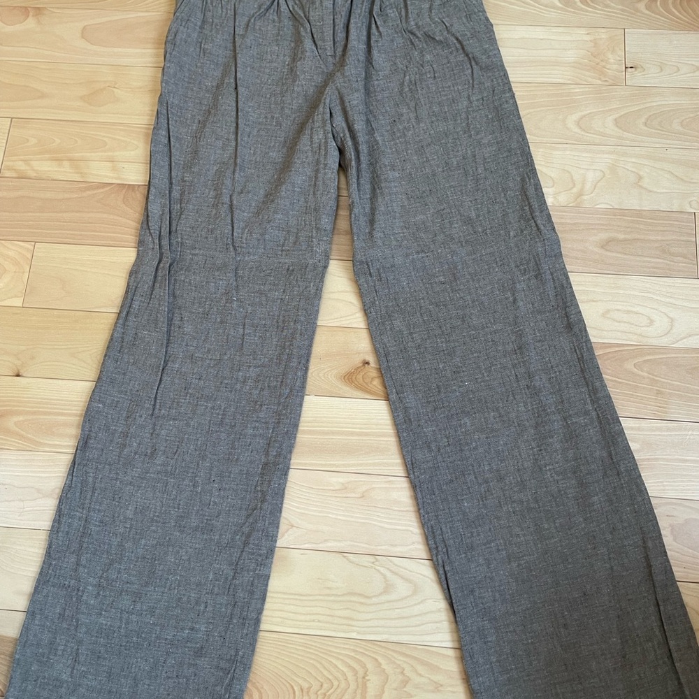 BCBGMaxAzria Linen Blend Taupe Trousers